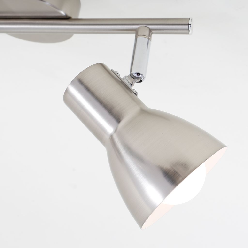 Deckenleuchte Spotleuchte Retro schwenkbar E14 25 W silber Metall Briloner 16