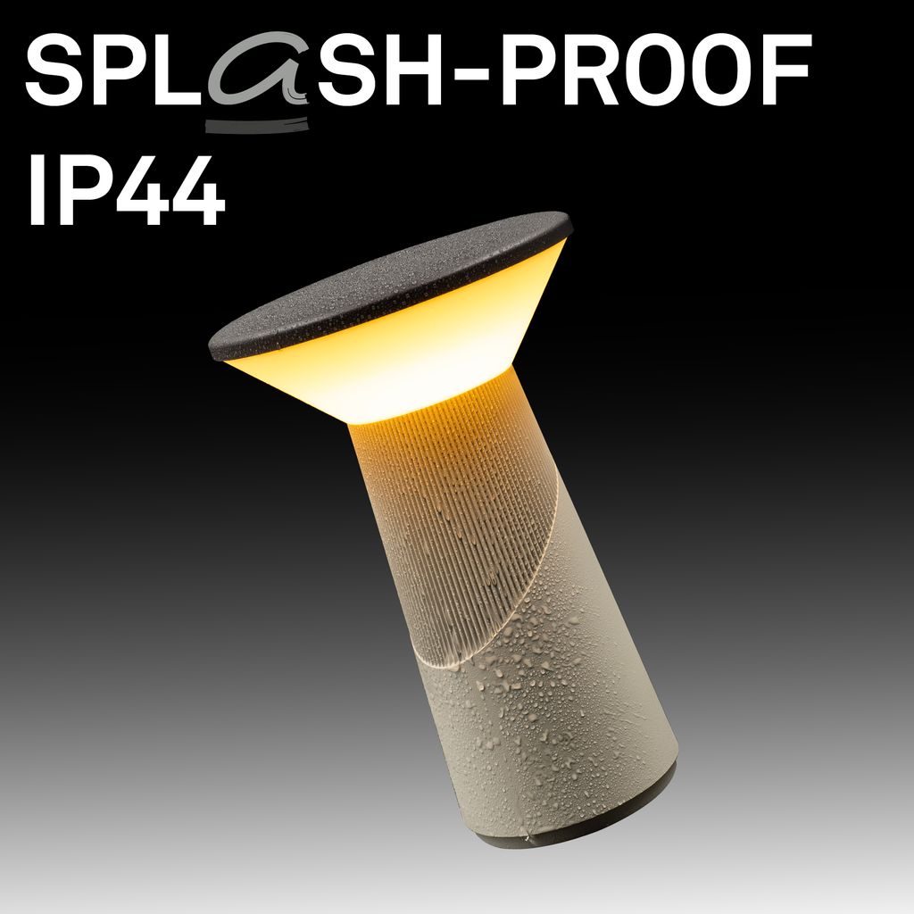 Pilia Table Lamp - 2.6W, 200lm, LED, Cordless, Dimmable, Touch, Light Grey