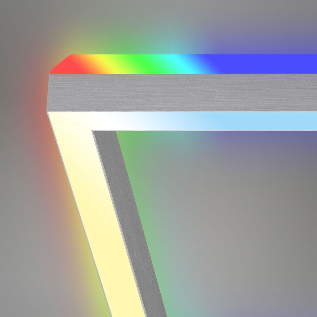 RGB CCT LED ceiling light, 119.5 cm, LED board, 45 W, 4400 lm, aluminium-coloured