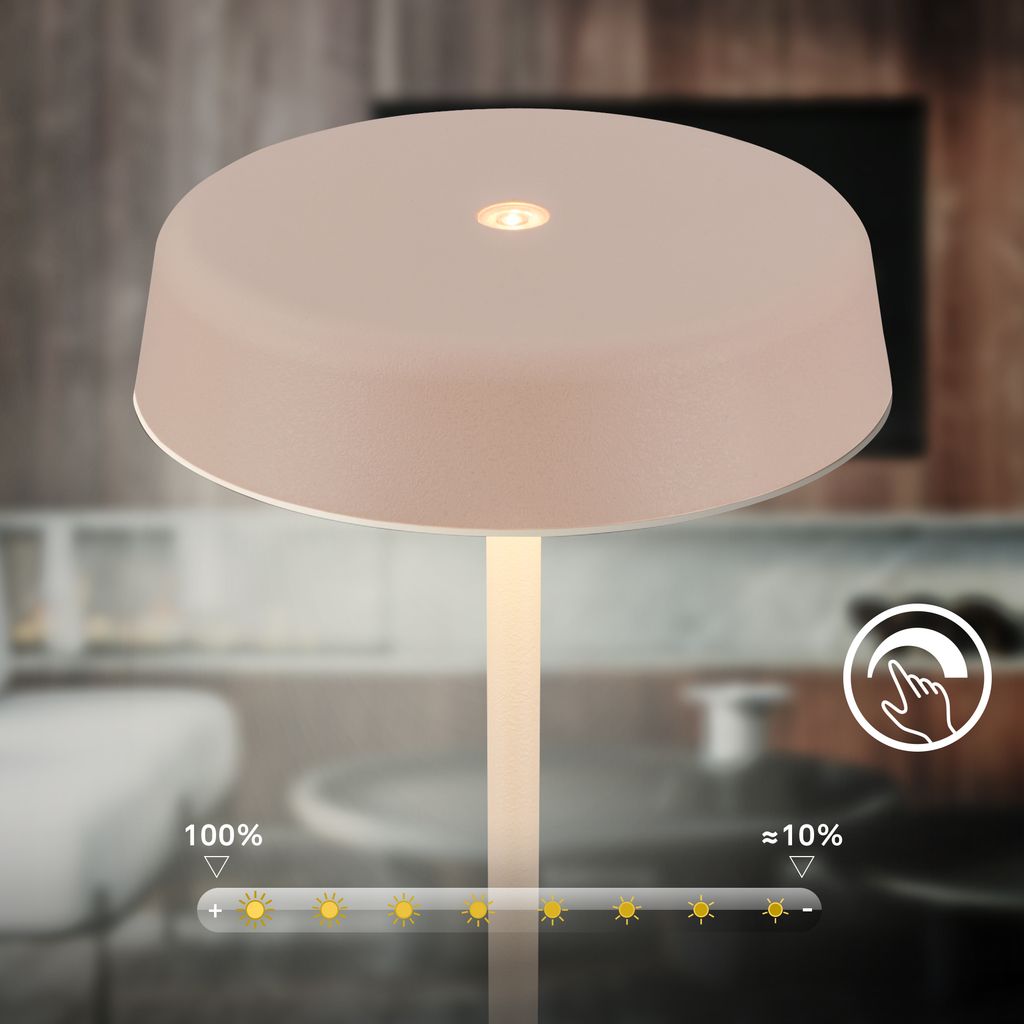 Pala Tischlampe - 2W, 200lm, Kabellos, LED, Touch, Dimmbar, Beige