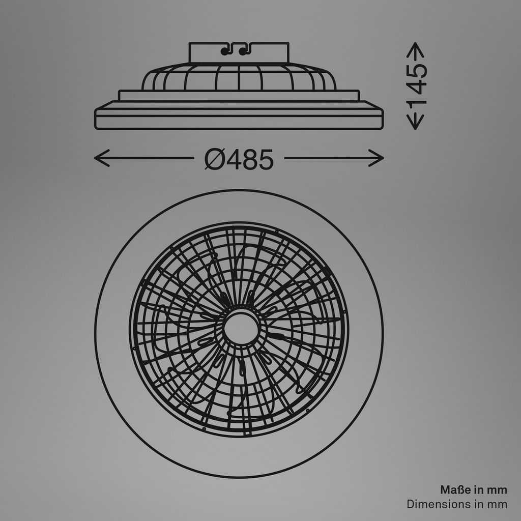 LED Deckenlampe Ventilator Deckenventilator Dimmbar Fernbedienung CCT RGB 48.5cm 5