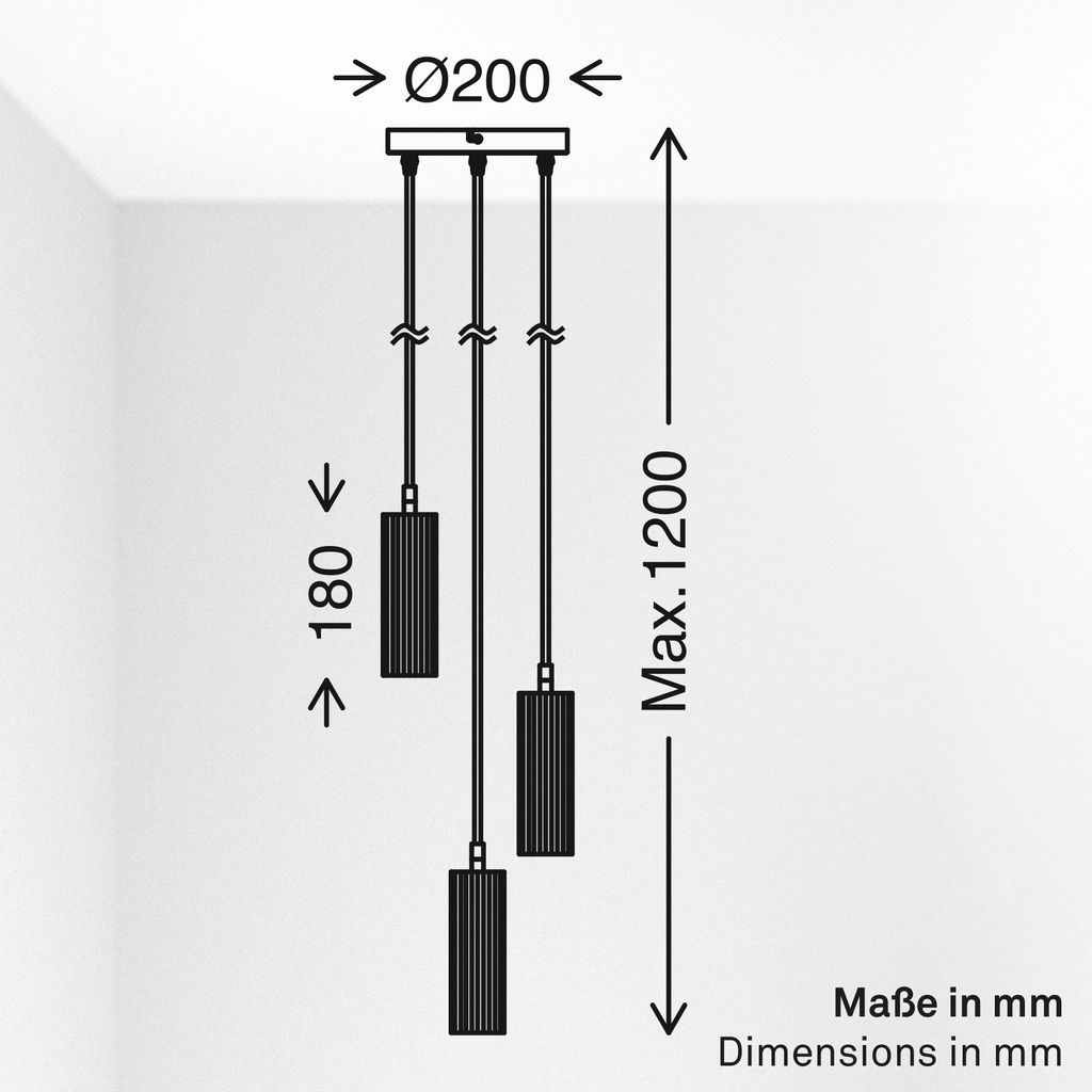 Ida Pendant Light - GU10 Socket, Max. 9W, Height-Adjustable, Coffee-Warm Grey