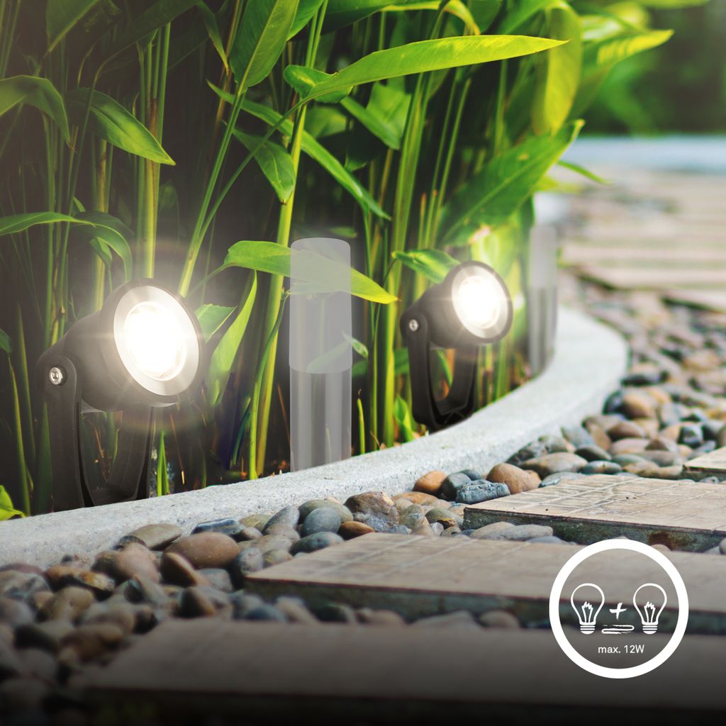 CONNECT TO SHINE Erweiterungsset Lilis mit 3er Set LED Gartenstrahler, IP65