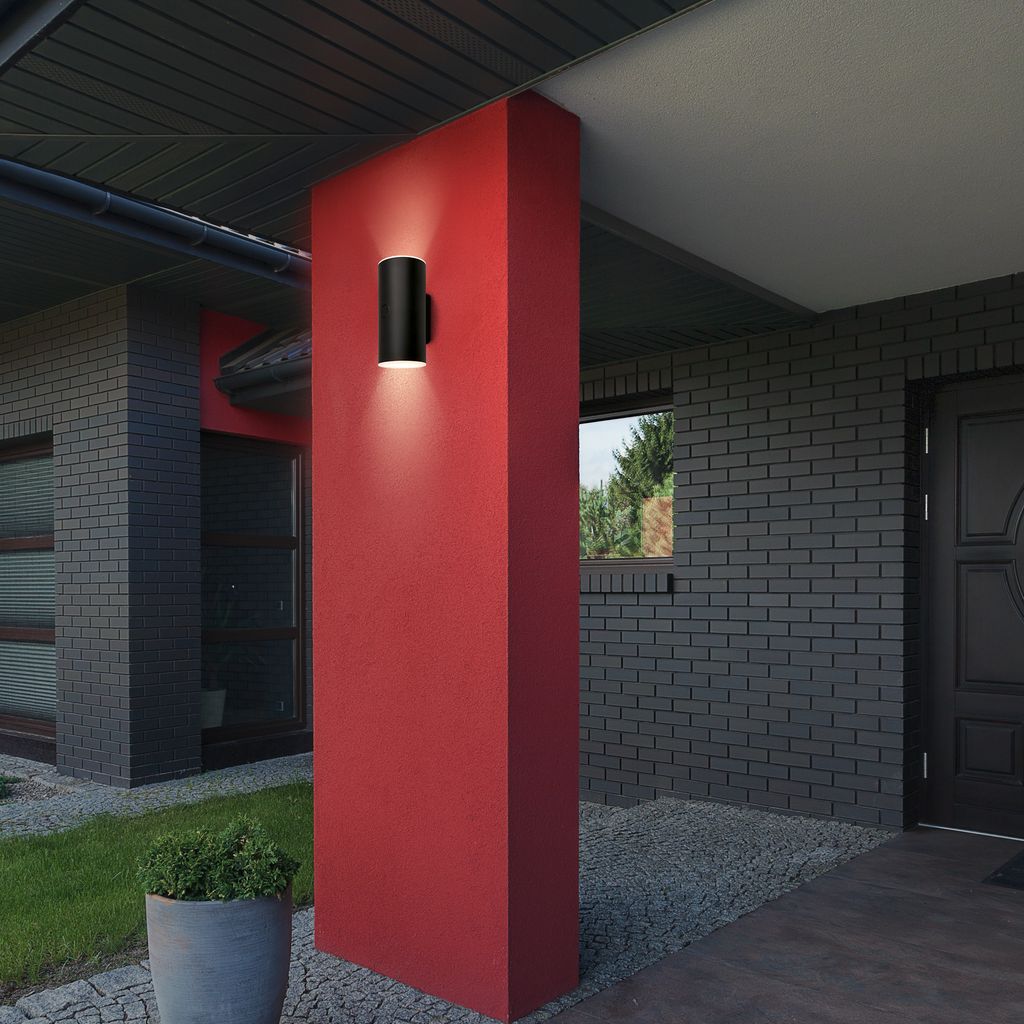 Lima LED Wandleuchte Aussen, Akku, Touchdimmer 3 stufig, Timer, Schwarz