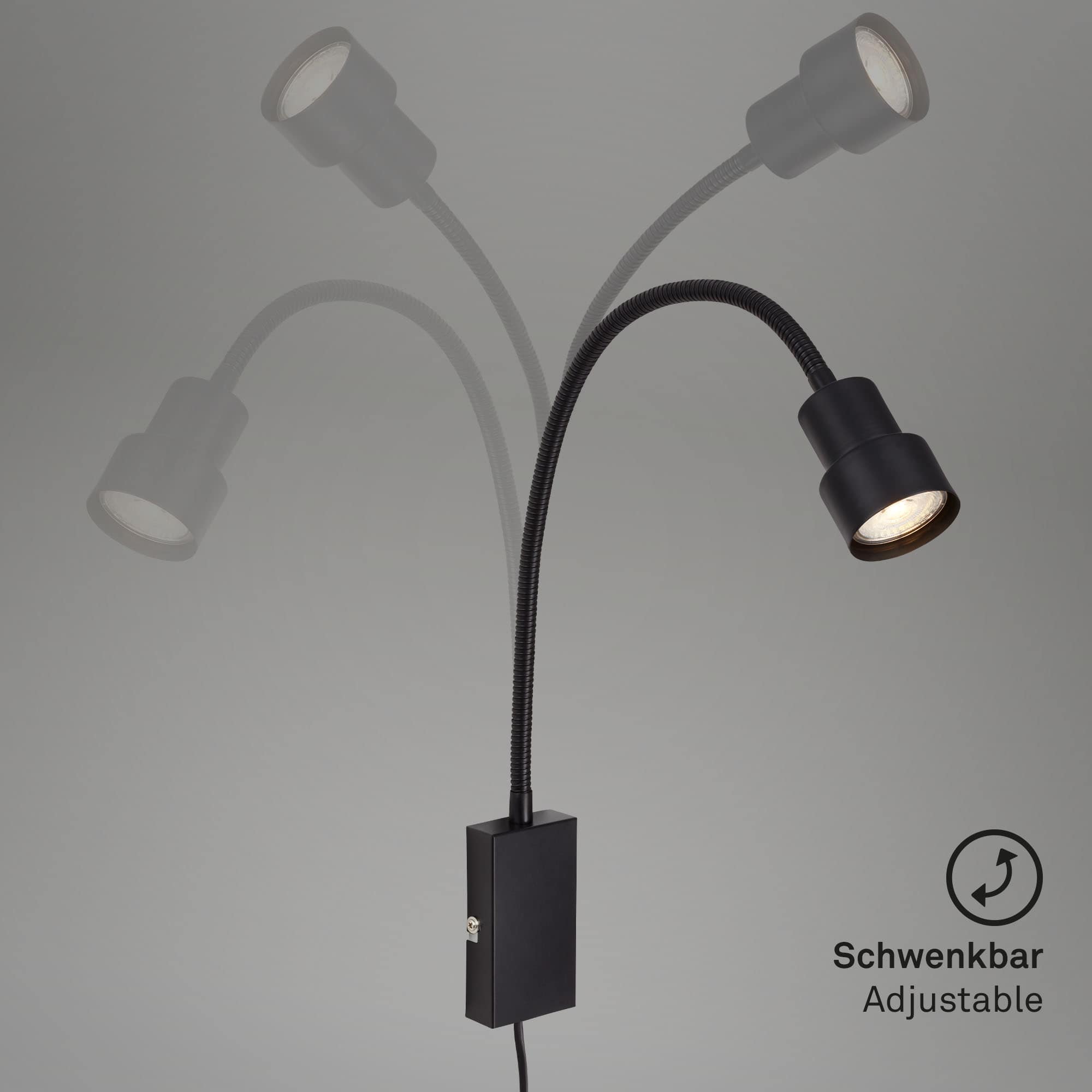 LED Touch Wandleuchte, 57,7 cm, 5 W, Schwarz