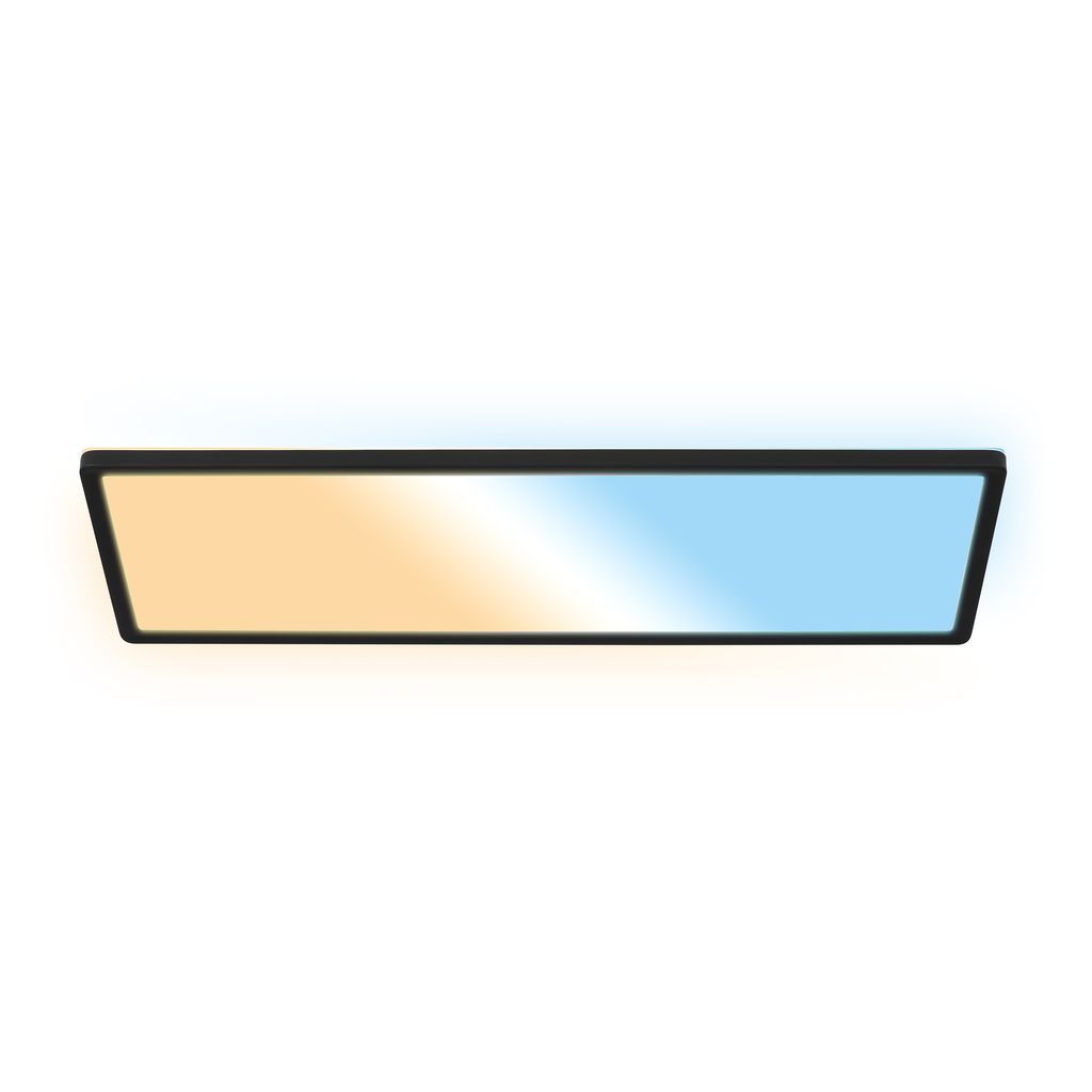 LED Panel 58x20 cm - 22W, 3000lm, Dimmbar, CCT, Fernbedienung, IP44, Schwarz