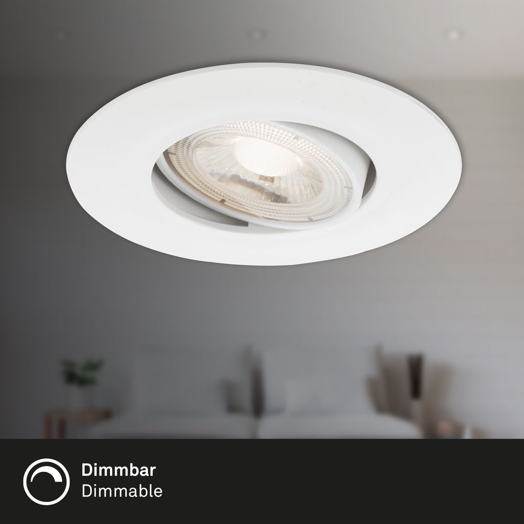 LED Einbauleuchten Dimmbar schwenkbar 3er Set 5 W weiß Kunststoff Briloner 5