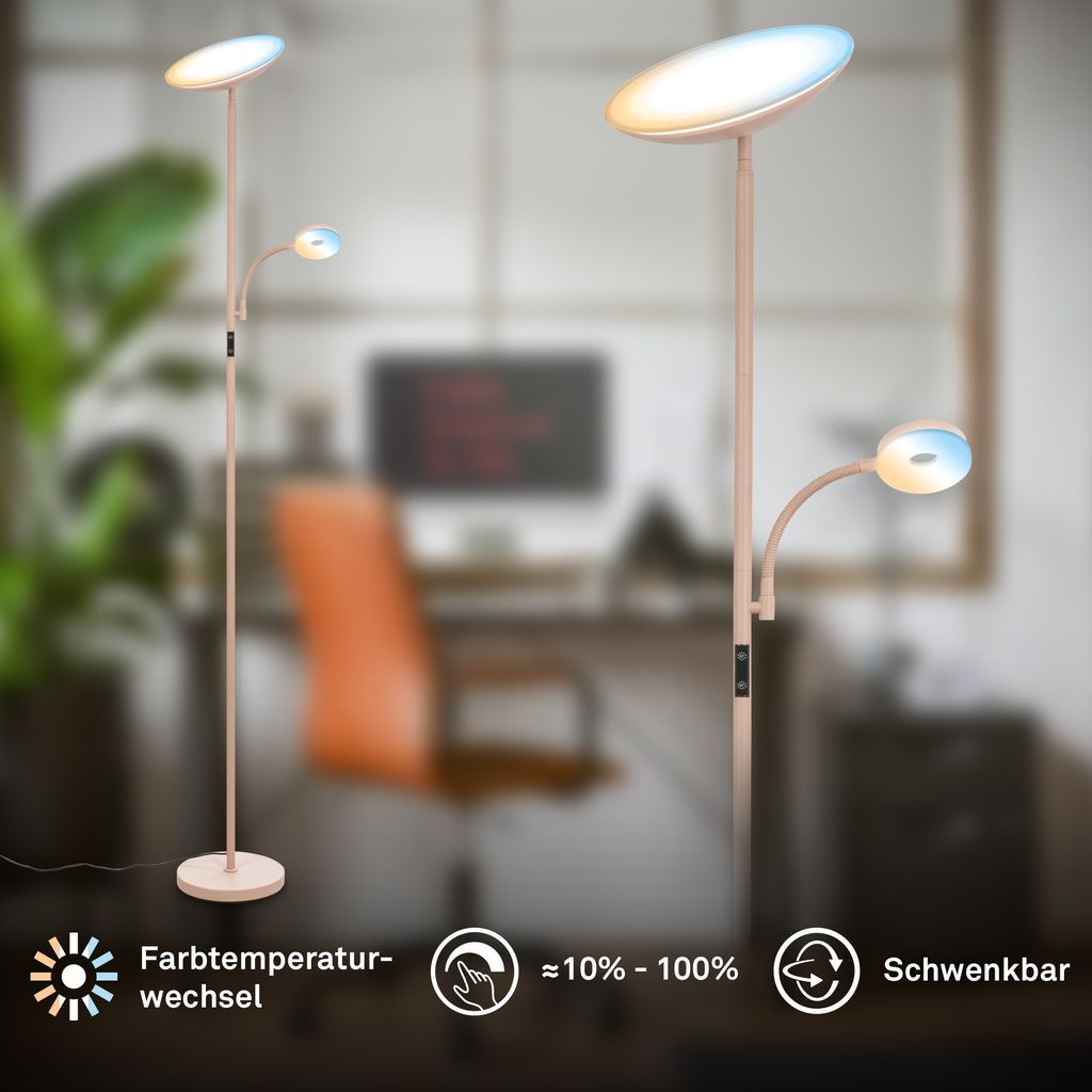 Sira Floor Lamp - Dimmable, LED, Reading Arm, CCT, Beige