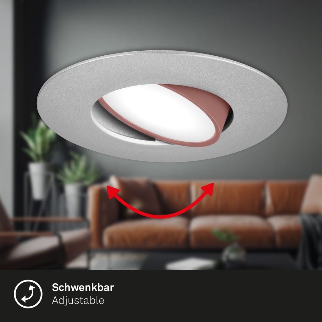 3 Set LED-verzamellamp, 9 cm, 3x 4,9 W, 480lm, Chrome-Matt