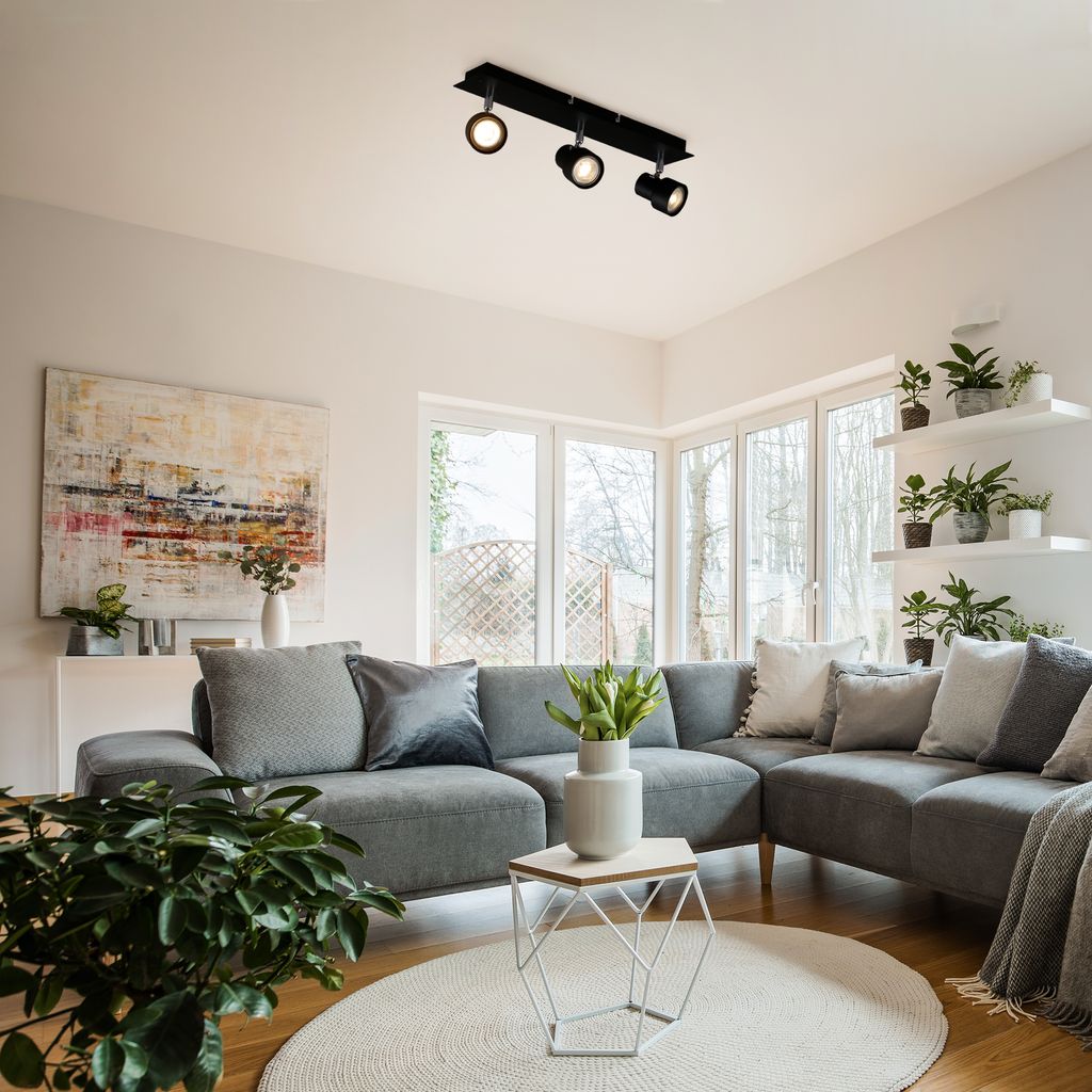 LED Deckenstrahler ? 3-flammig, Spots dreh- & schwenkbar, 15 W, GU10, Warmweiß, Schwarz