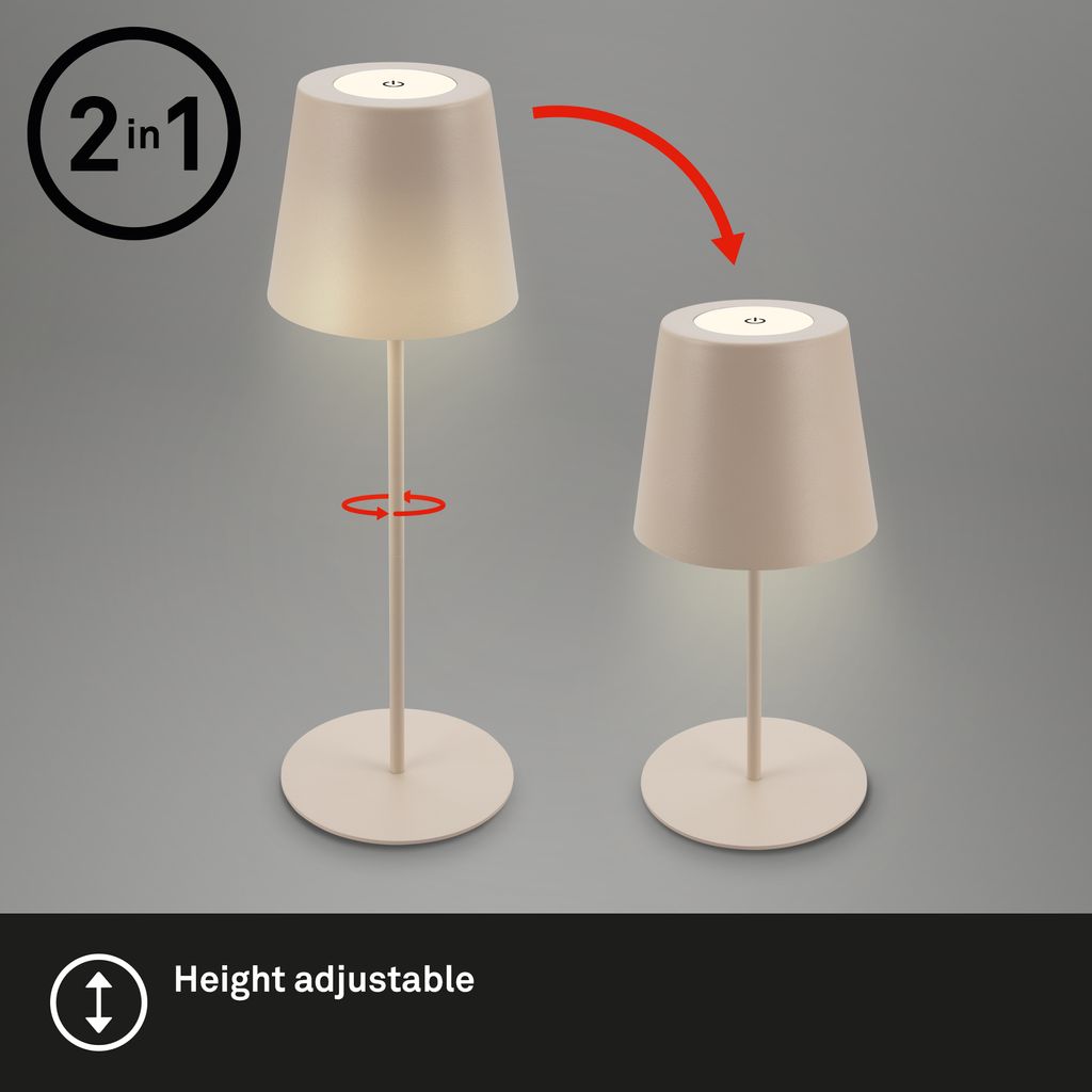 Tischlampe Akku Tischleuchte Kabellos Touch höhenverstellbar Akku tauschbar 11