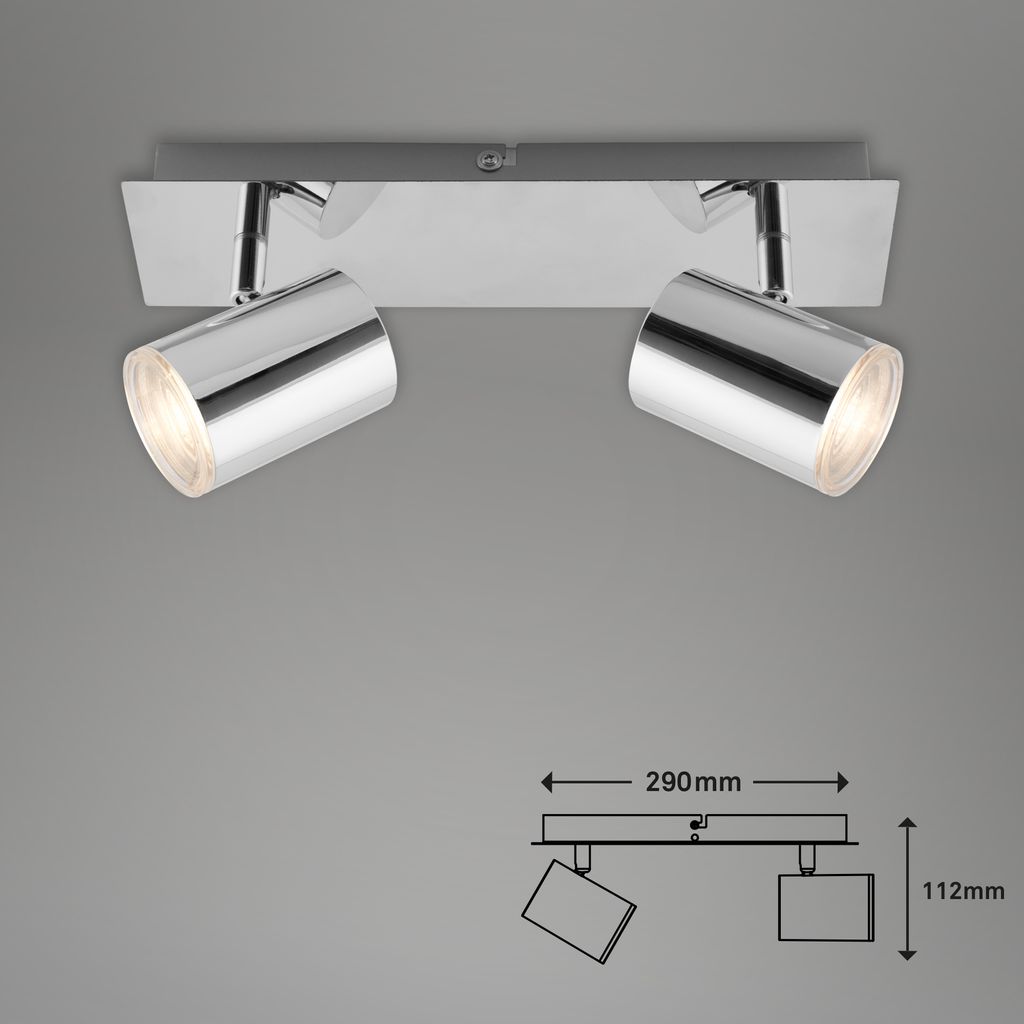 LED Badleuchte Spotleuchte IP44 GU10 IP44 5 W chrom Metall-Kunststoff Briloner 21