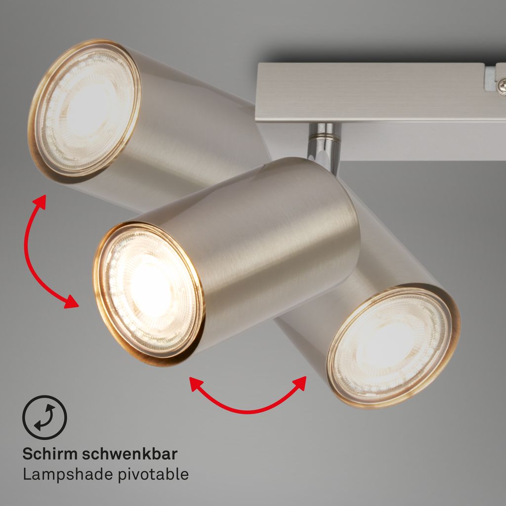 Deckenstrahler Deckenleuchte Deckenlampe Schlafzimmer Schwenkbar 3-flammig GU10 4