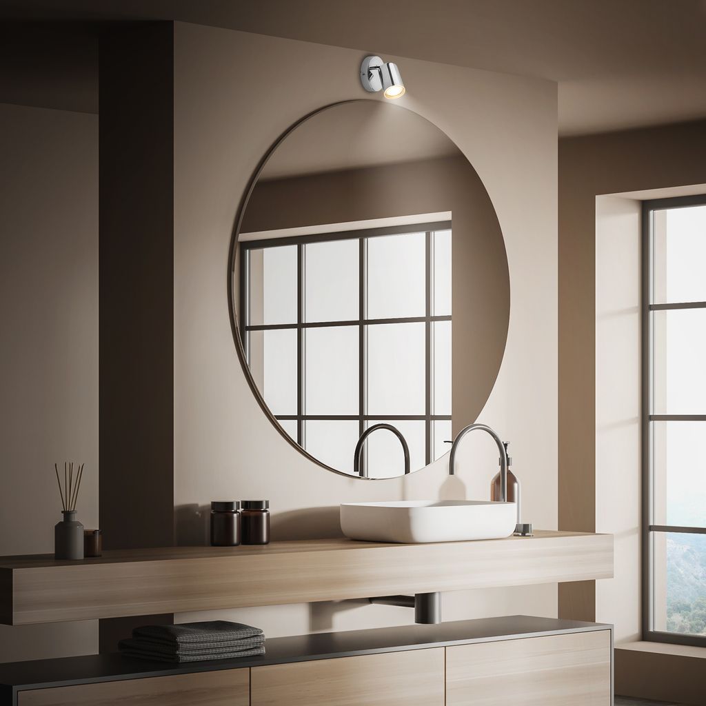 Nerida Wandlampe - GU10 Fassung, max. 9W, Schwenkbar, IP44, Chrom