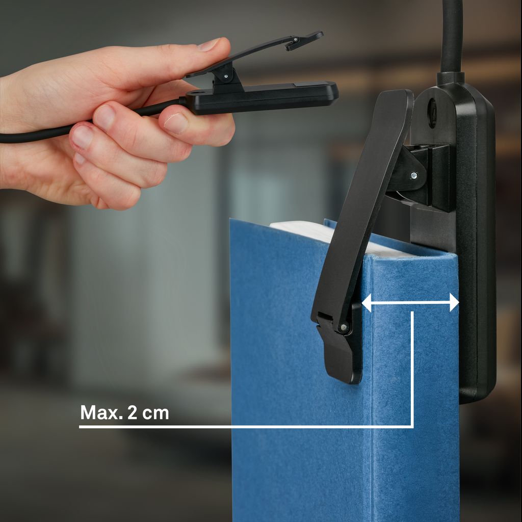 Taru Clamp Lamp - 0.45W, 40lm, Rechargeable Battery, LED, Dimmable, CCT, Black